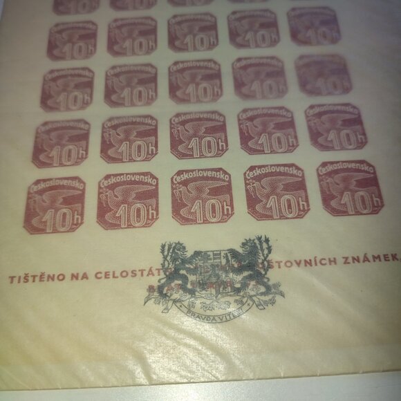 RARE 1939 Newspaper Stamp Minisheet of 25 Overprint Pravda Vitezi Czechoslovakia - Picture 4 of 6